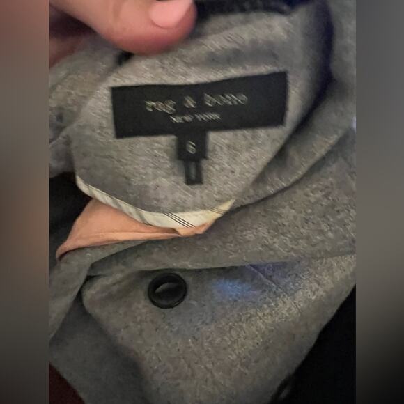 Rag and Bone Ellie boyfriend charcoal grey wool blend double breasted blazer 6 - Picture 2 of 4